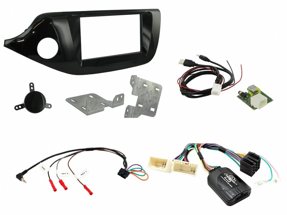 Installationskit Kia Cee'd 12> Pianolack Svart LHD