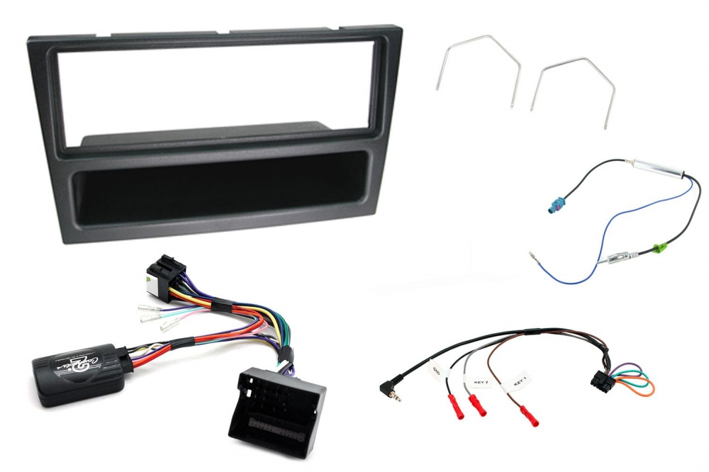 Installationskit Opel, CAN-Bus, singel-din, Svart
