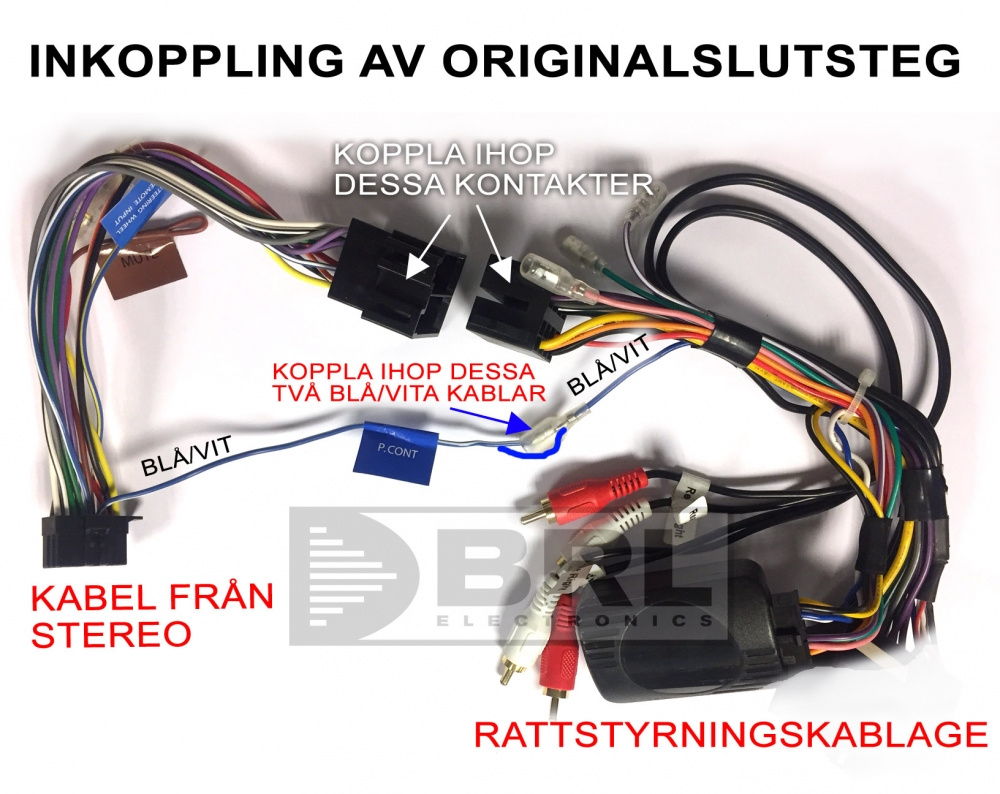 Rattstyrningskablage Audi Mini-ISO - Enkeldin