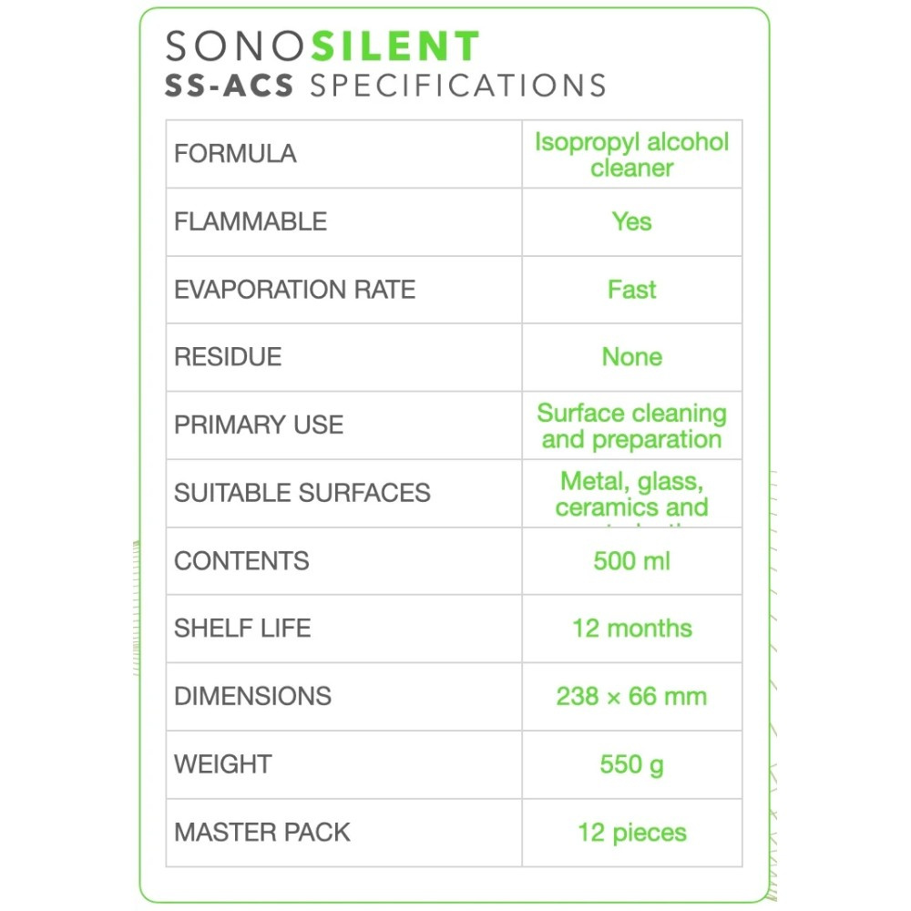 SONO Silent SS-ACS isopropanolipuhdistus, 500 ml