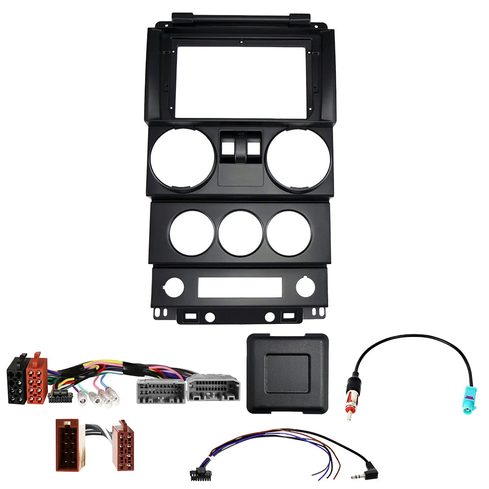Auto-Connect asennussarja 9 tuuman autosoittimelle, Jeep Wrangler 2-ovinen 2007-2010