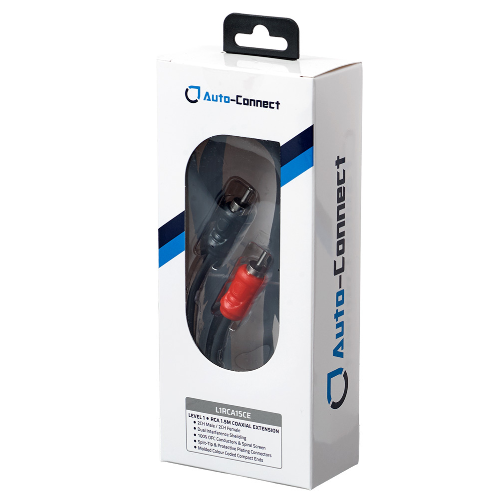 Auto-Connect koaksiaalinen matalatasokaapeli 1.5 metriä, Level 1