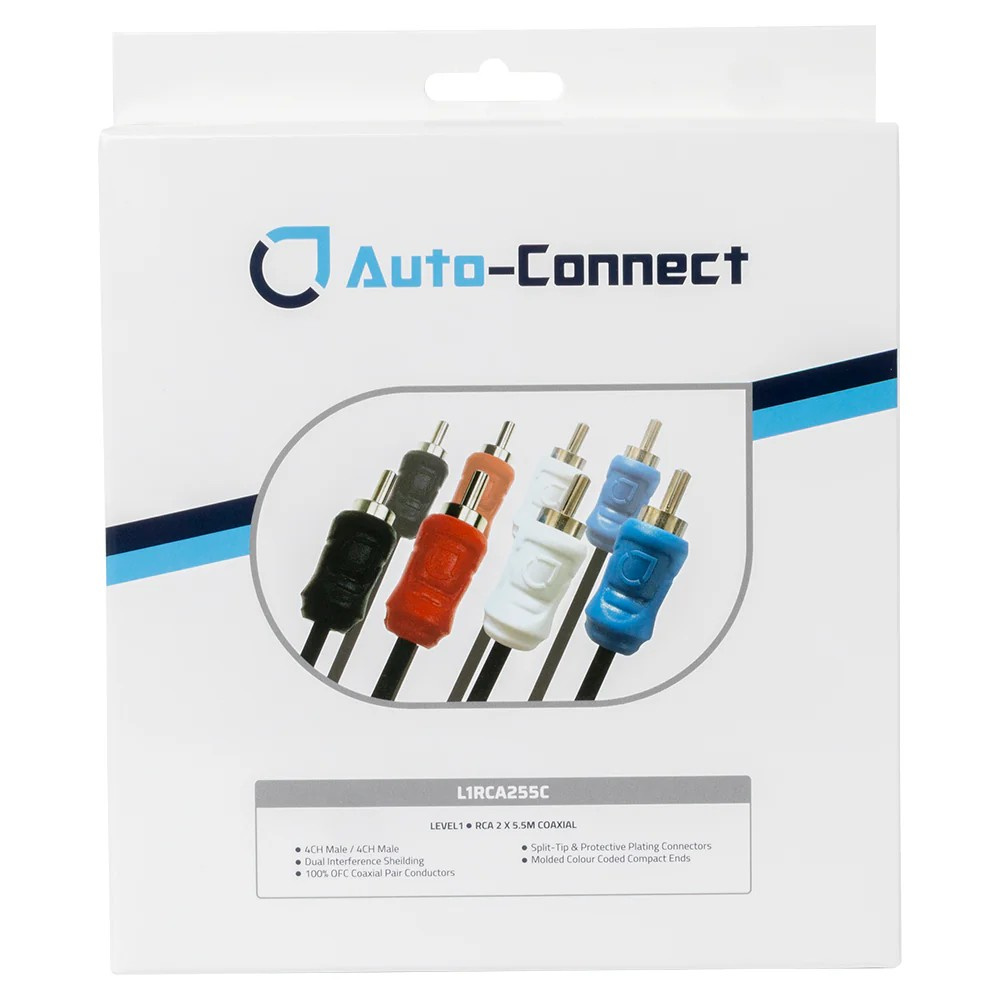 Auto-Connect 4-kanavainen koaksiaalinen matalan tason kaapeli 5,5 metriä, Taso 1