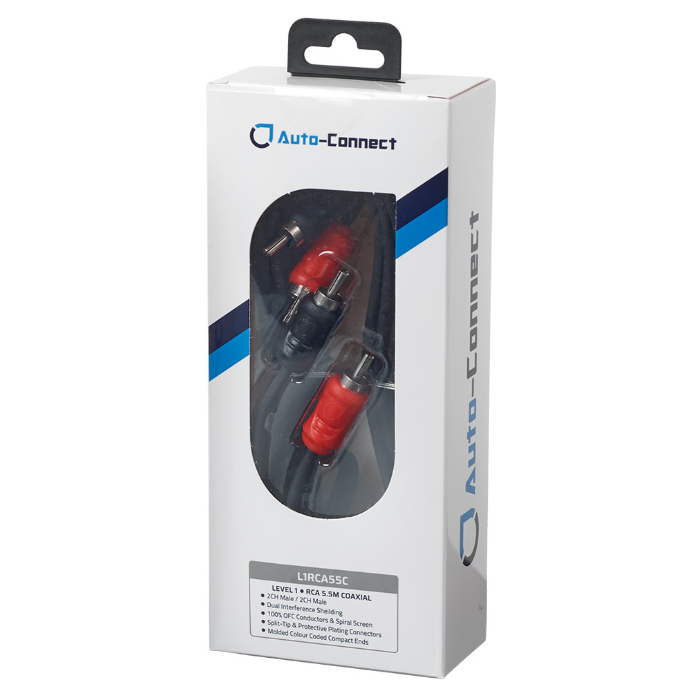 Auto-Connect koaksiaalinen matalatasokaapeli 5.5 metriä, Level 1