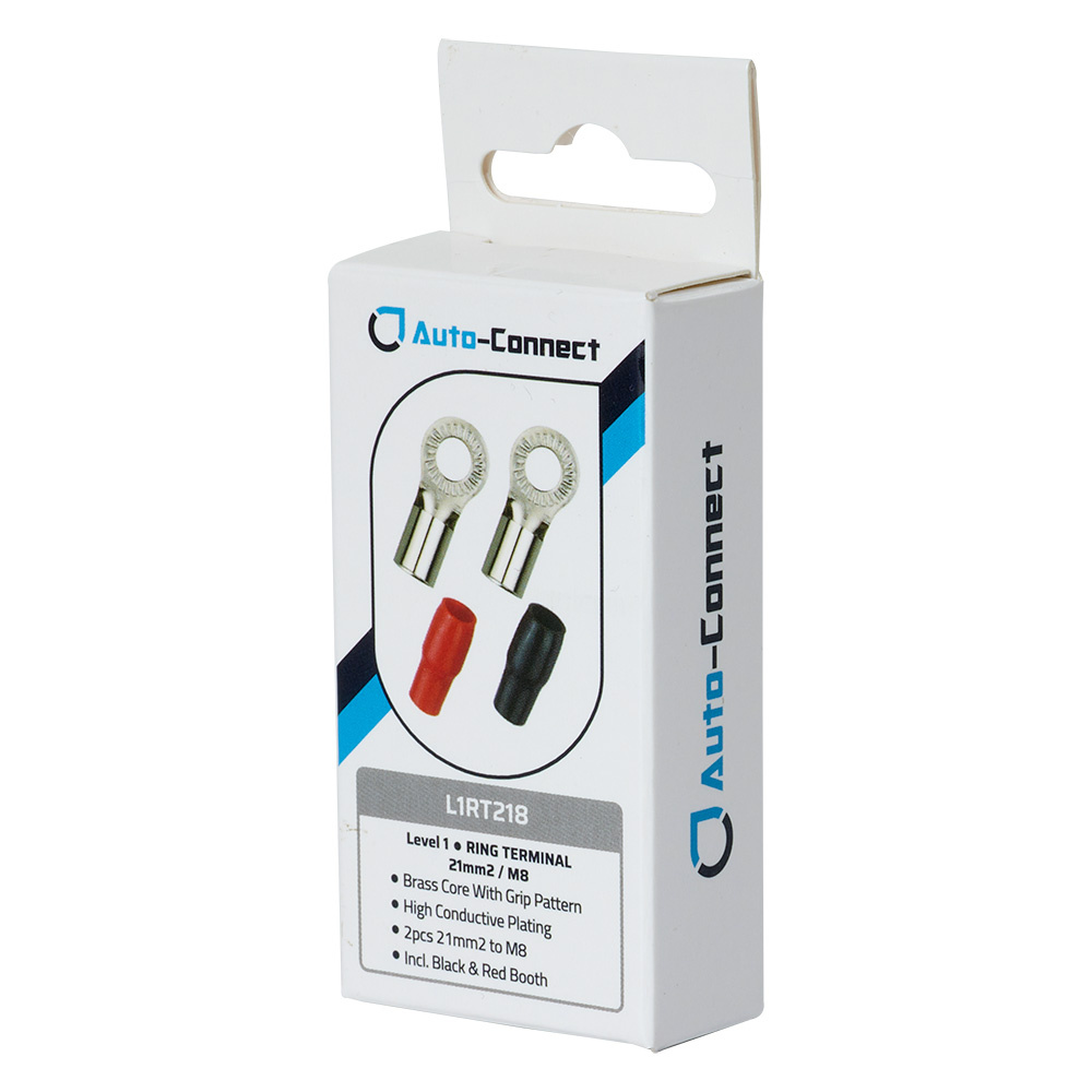 Auto-Connect punainen ja musta rengasliitin M8, 21 mm²