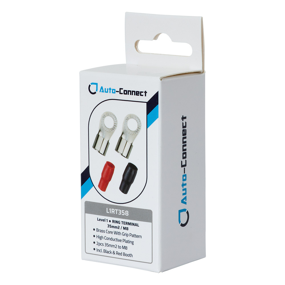 Auto-Connect punainen ja musta rengasliitin M8, 35 mm²