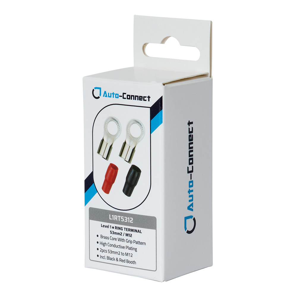 Auto-Connect punainen ja musta rengasliitin M12, 53 mm²