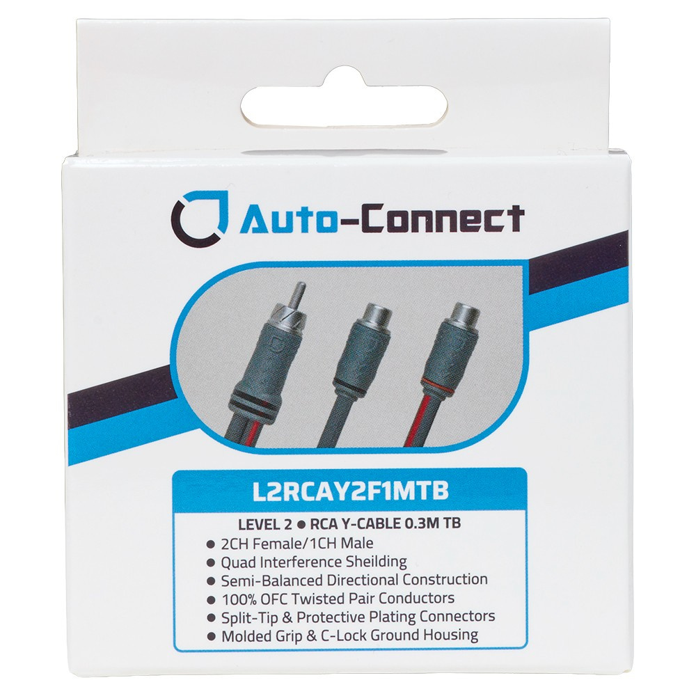 Auto-Connect kierretty Y-haaroitin matalatasosignaalille, 1 uros – 2 naaras, 0.3 metriä, Level 2