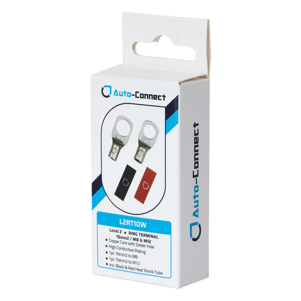 Auto-Connect punainen ja musta putkikaapelikenkä M8/M12, 10 mm²