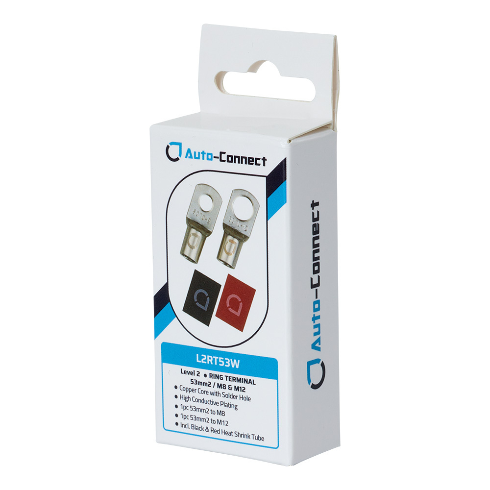 Auto-Connect punainen ja musta putkikaapelikenkä M8/M12, 53 mm²