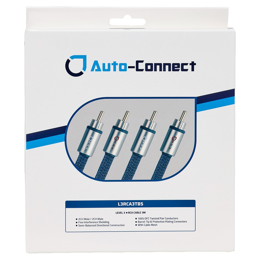 Auto-Connect kierretty linjatasokaapeli 3 metriä, Level 3