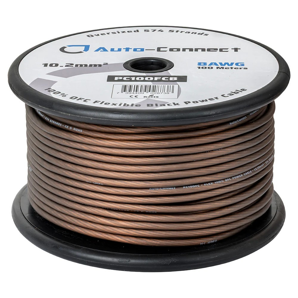 Auto-Connect musta virtakaapeli OFC 10.2mm², metritavara