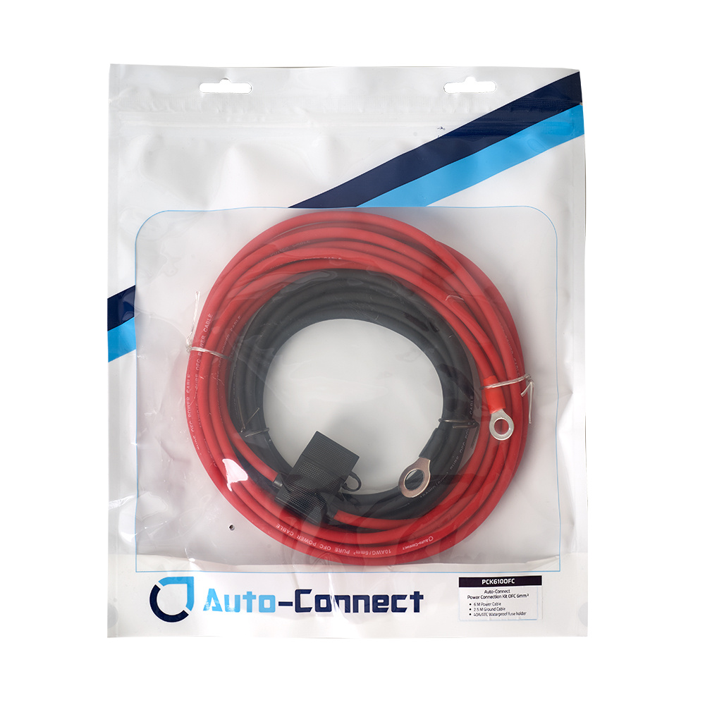 Auto-Connect OFC 6mm² virtakaapelikitti, 6m+2.5m