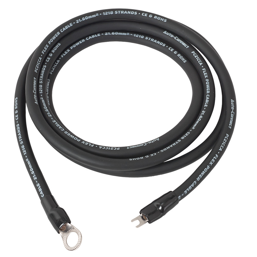 Auto-Connect 2.5 metrin virtajohto CCA 21.6mm², musta