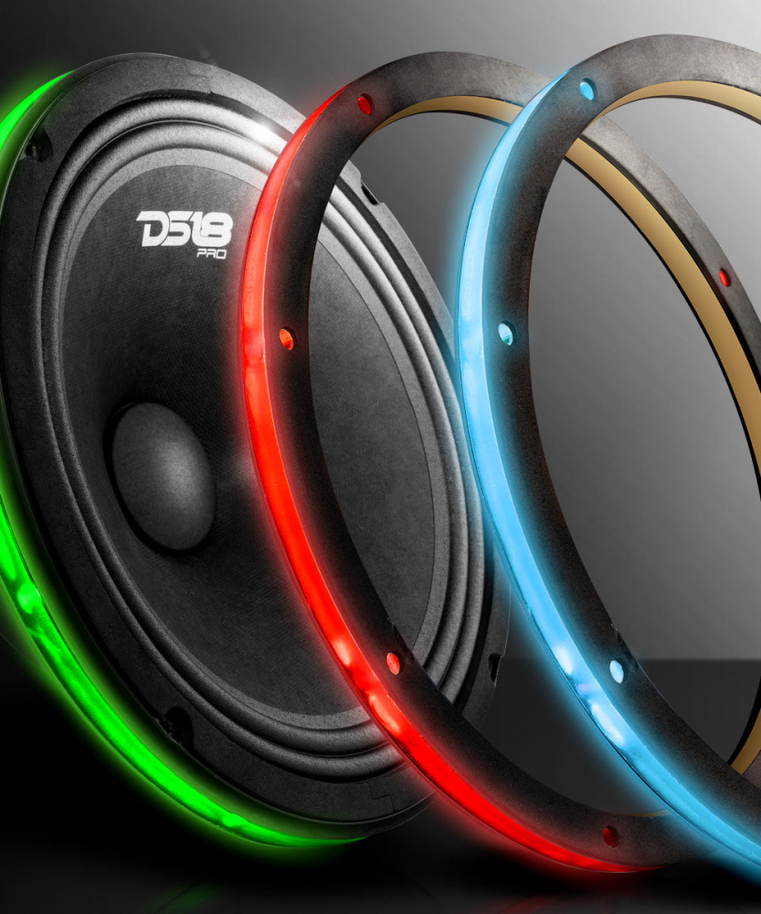 DS18 LRING10, 10 tuuman RGB LED -rengas kaiuttimille/bassoille