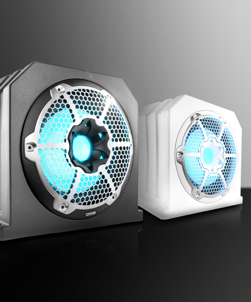 DS18 NXL-10SUBLD/BK, 10 tuuman merellinen bassokaiutin RGB LED-valaistuksella, musta