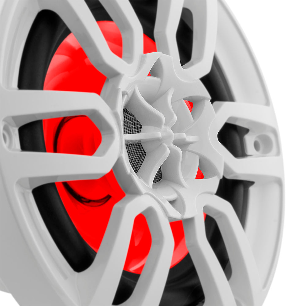 DS18 NXL-6, valkoiset 6.5 tuuman merikaiuttimet LED-valolla, pari