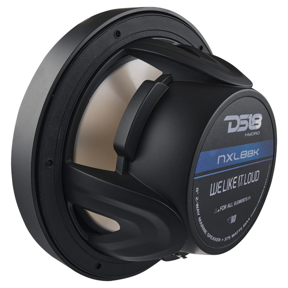 DS18 NXL-8/BK, mustat 8 tuuman merikaiuttimet LED-valolla, pari