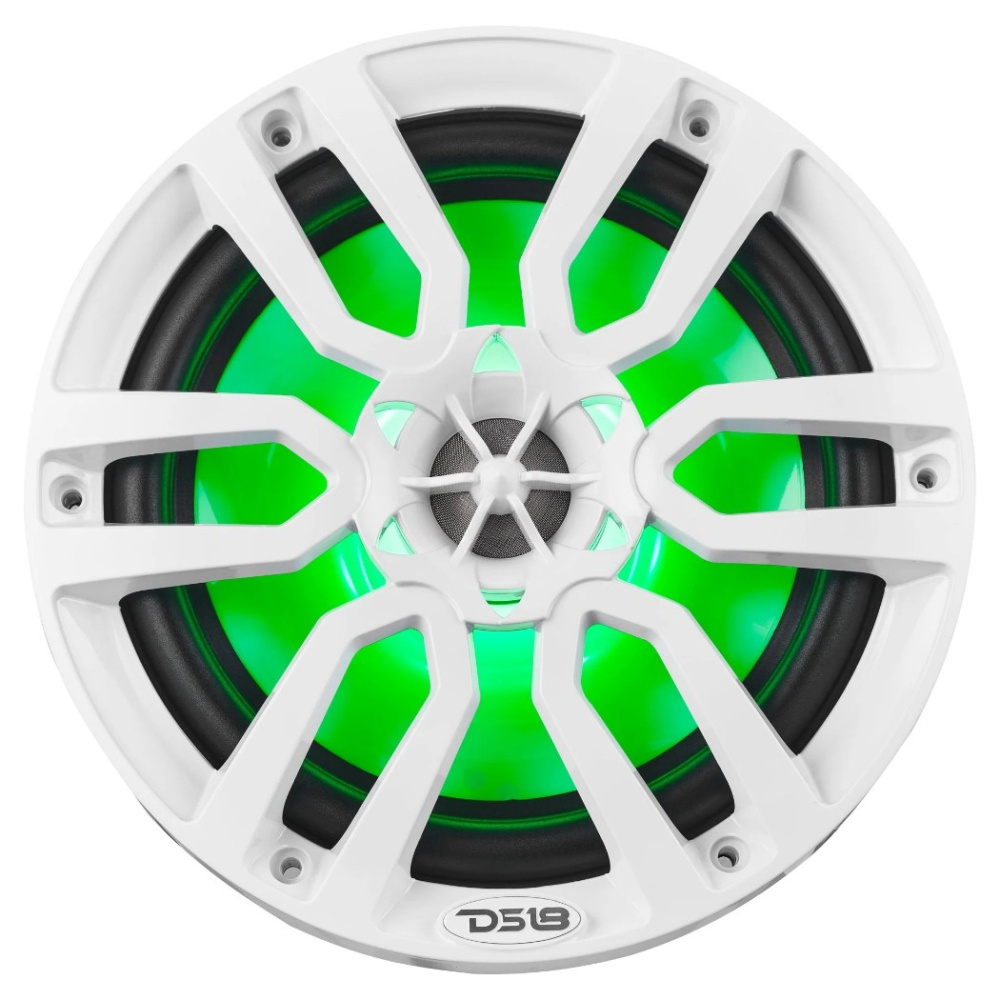 DS18 NXL-8, valkoiset 8 tuuman merikaiuttimet LEDillä, pari