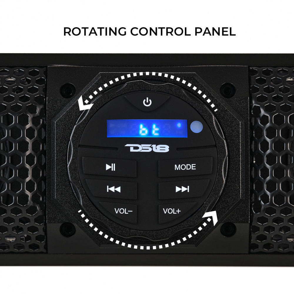 DS18 SB37BTXRGB, 37 tuuman säänkestävä soundbar Bluetoothilla, USB:llä ja RGB:llä