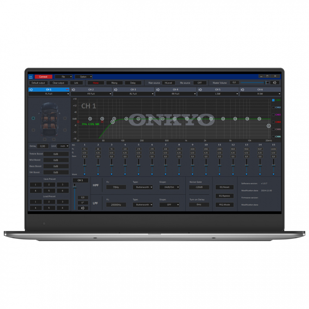 Onkyo R-MS10, 6-kanavainen DSP sisäänrakennetulla vahvistimella ja Bluetoothilla