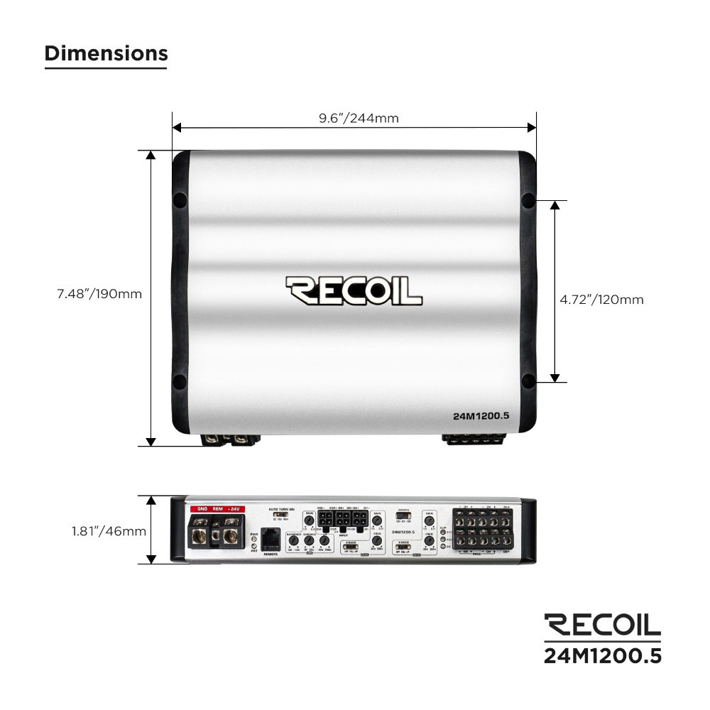 Recoil 24M1200.5, monikanavainen vahvistin kuorma-autoon