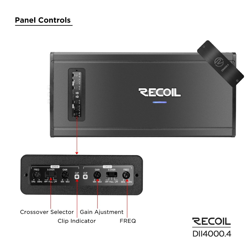 Recoil DII 4000.4, nelikanavainen päätevahvistin
