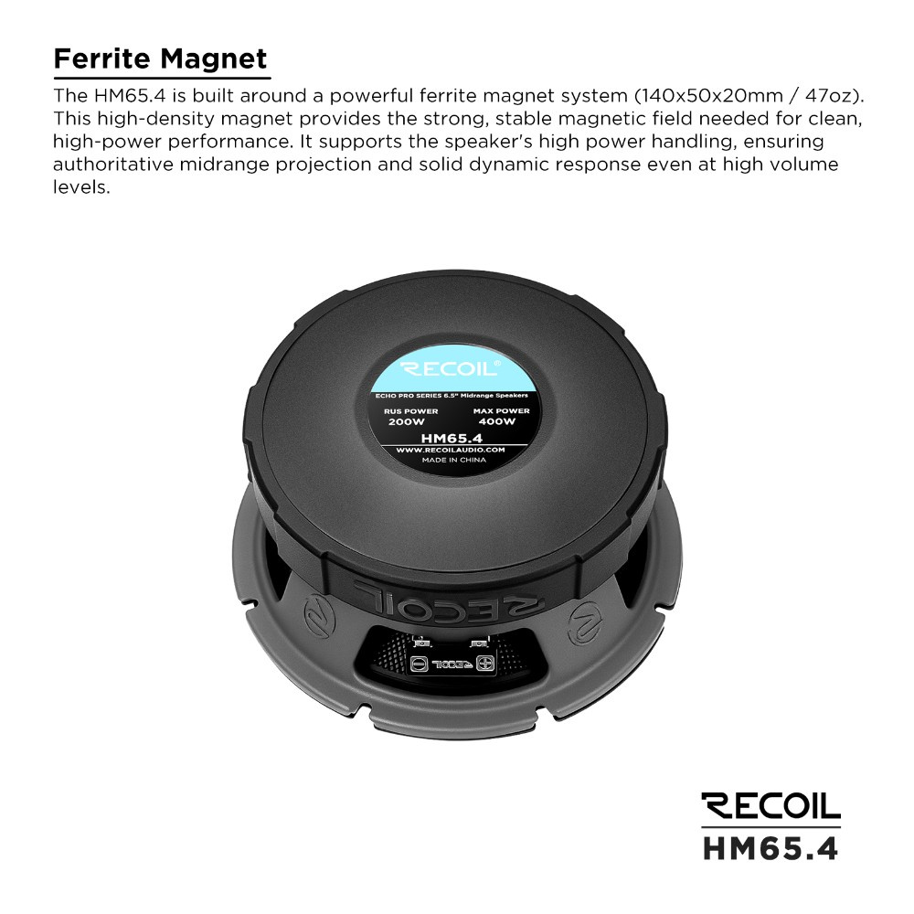 Recoil HM65.4, 6,5-tuumainen midbass/keskiääninen, pari