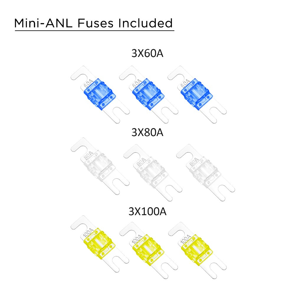 Recoil MPG3 Mini-ANL sulakepidike + maadoituslohko 2x50mm² 3x20mm²
