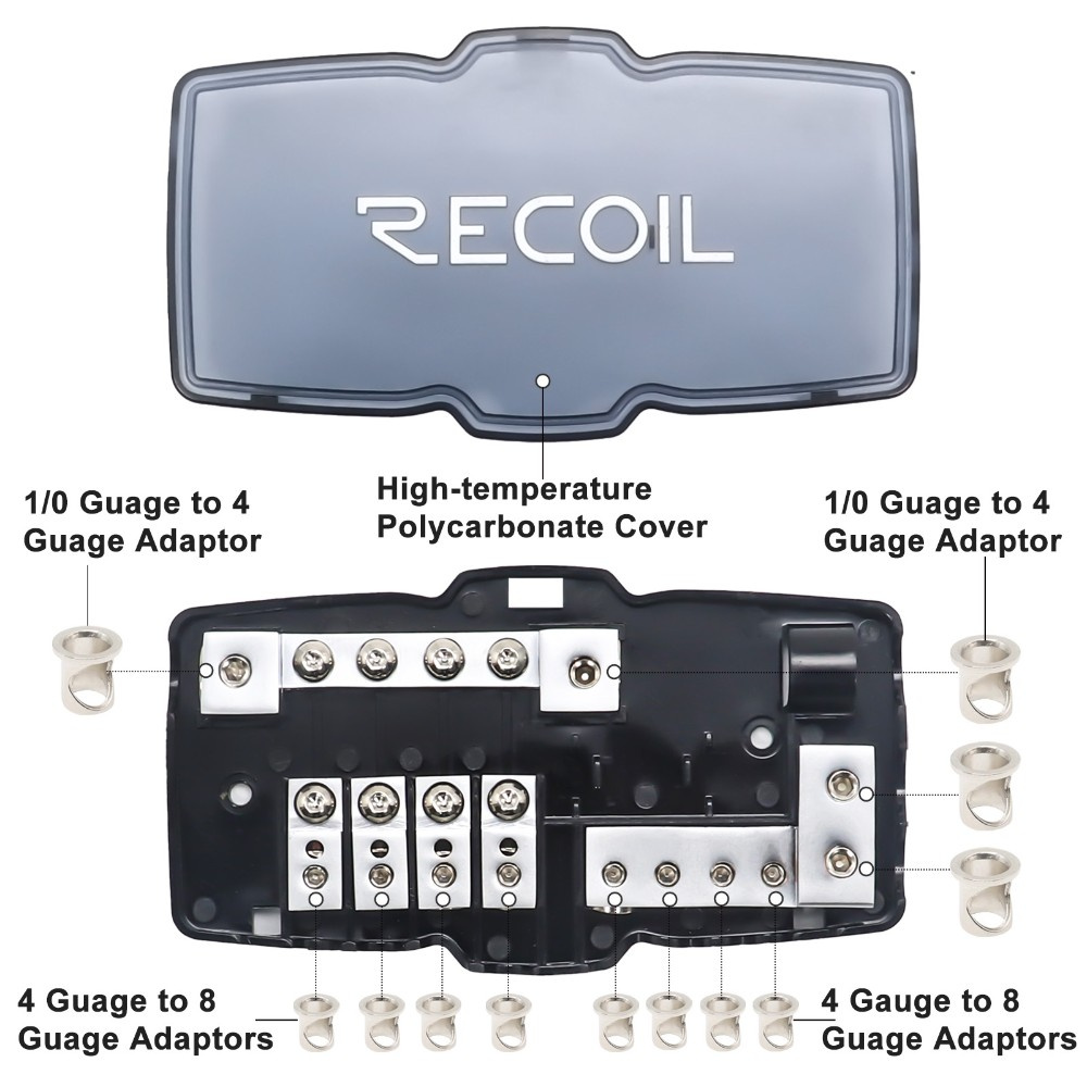 Recoil MPG4 Mini-ANL sulakepidin + maadoituslohko 2x50mm² 4x20mm²