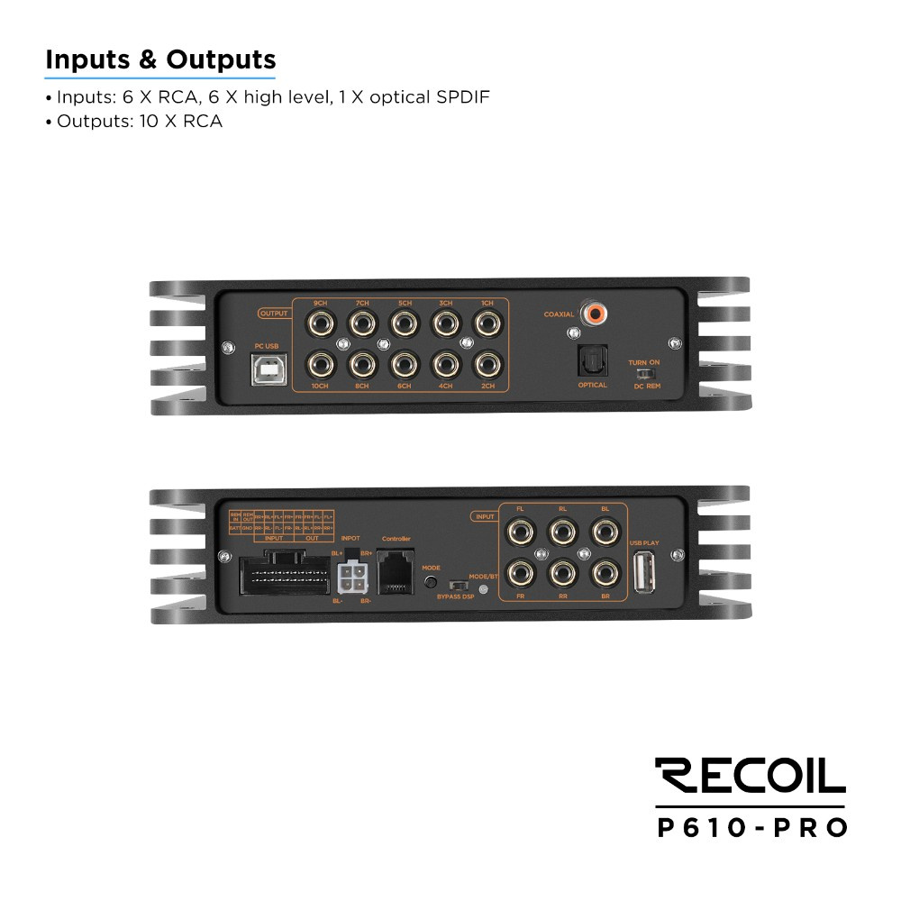 Recoil P610-PRO, DSP-vahvistin 10 kanavalla