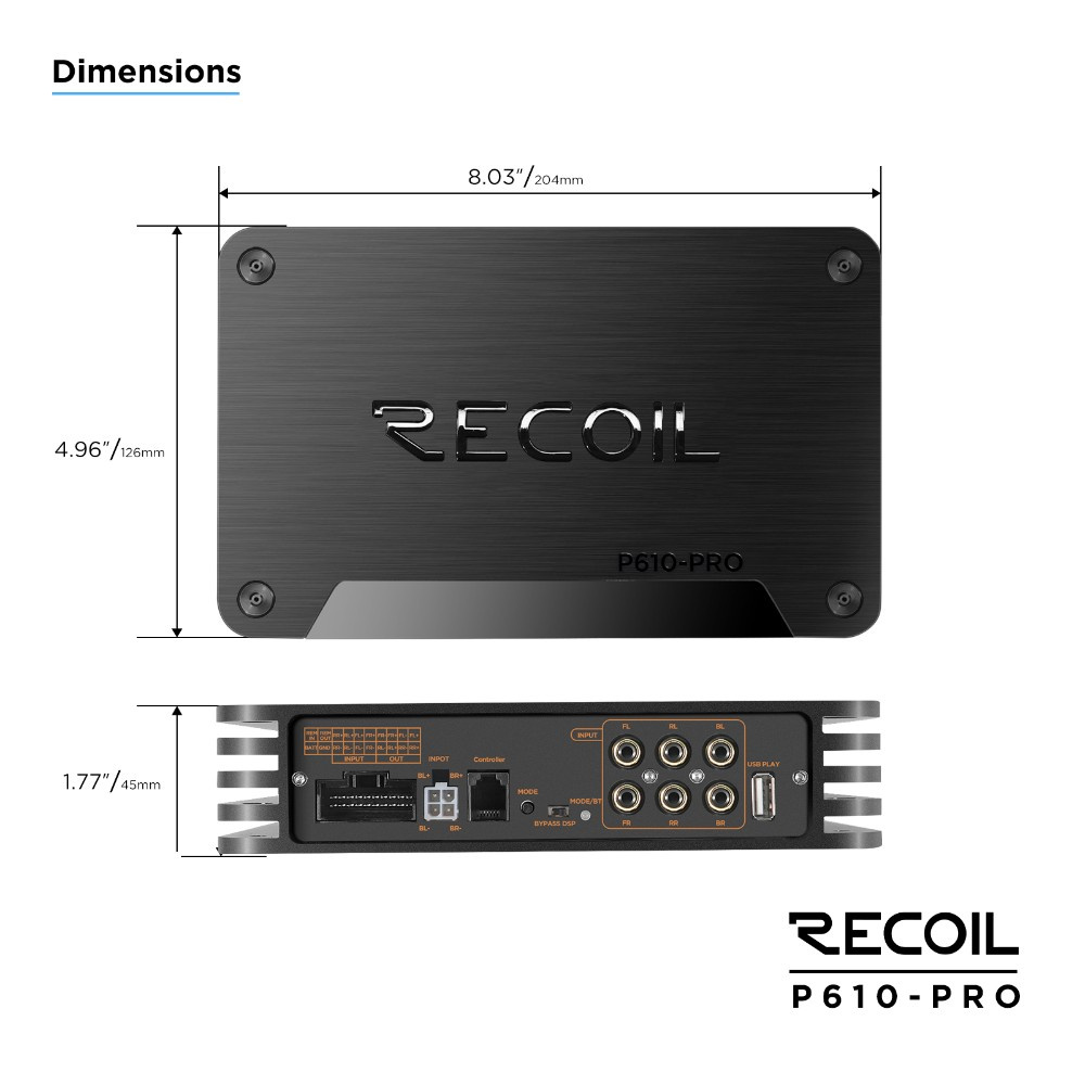 Recoil P610-PRO, DSP-vahvistin 10 kanavalla