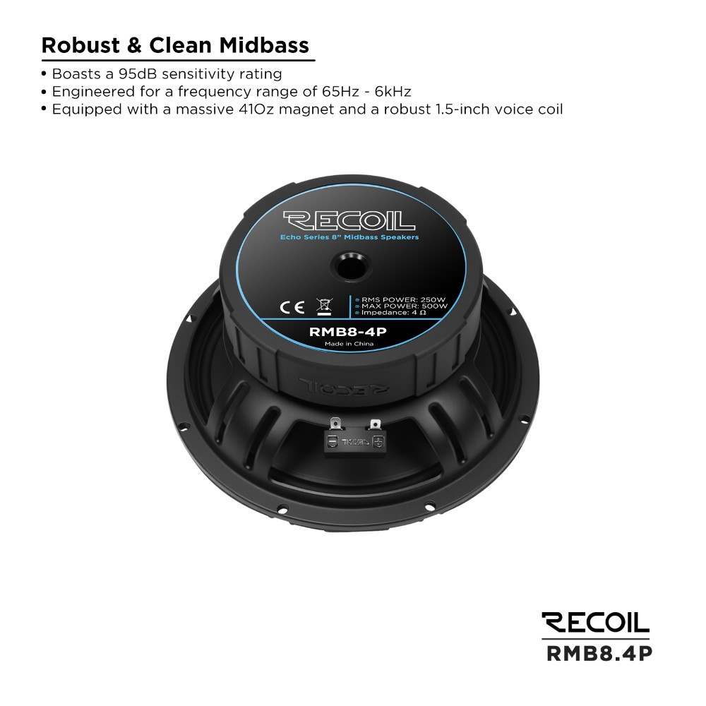 Recoil RMB8-4P, 8-tuumainen midbass/keskiäänielementti, pari