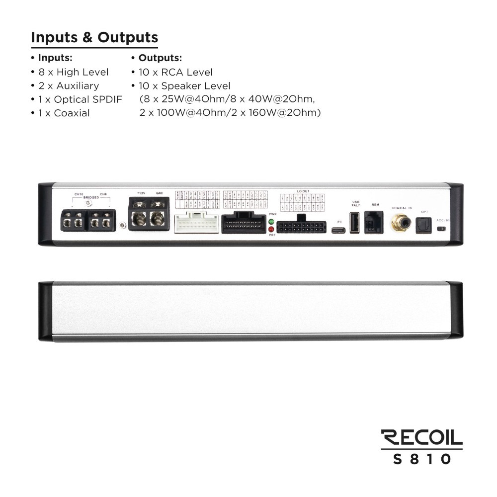 Recoil S810, 10-kanavainen DSP-vahvistin