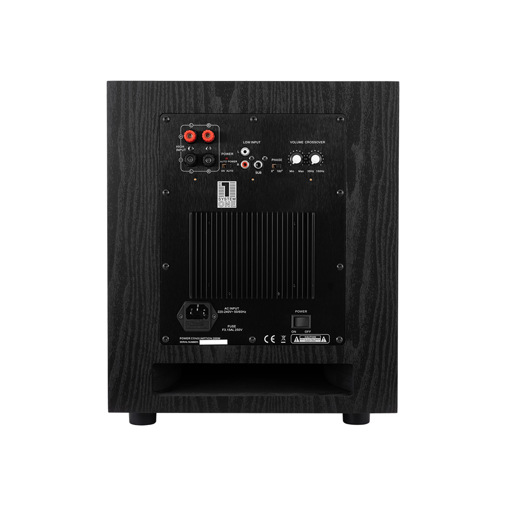 System One W100 aktiv subwoofer, svart
