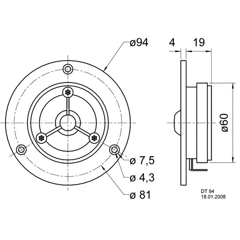 Visaton DT 94, diskanttielementti 4 Ohm