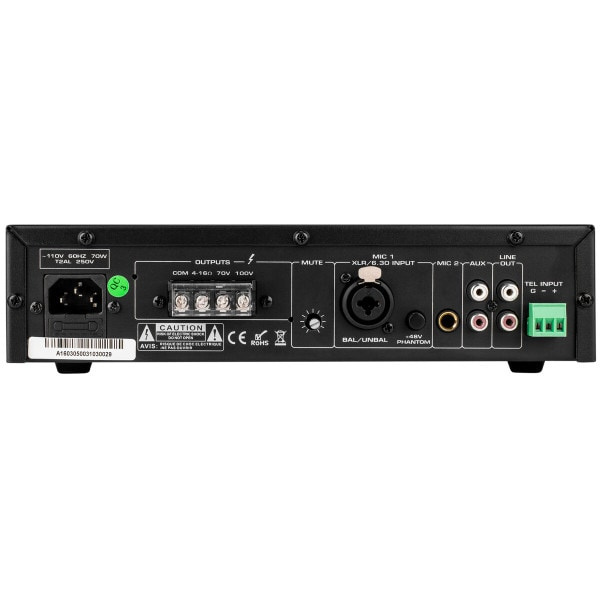 Dayton Audio DA40T, 70/100V-vahvistin