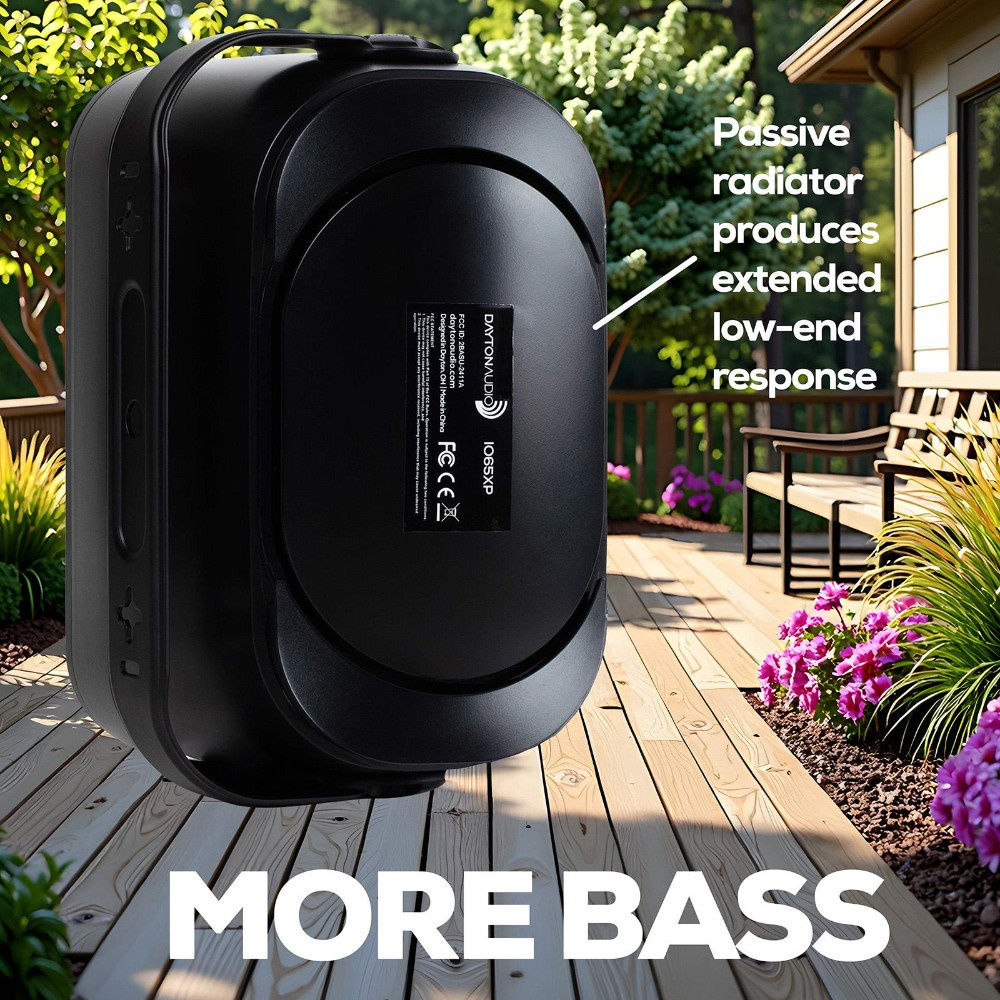 Dayton Audio IO65XP, aktiiviset 6,5 tuuman ulkokaiuttimet, musta pari