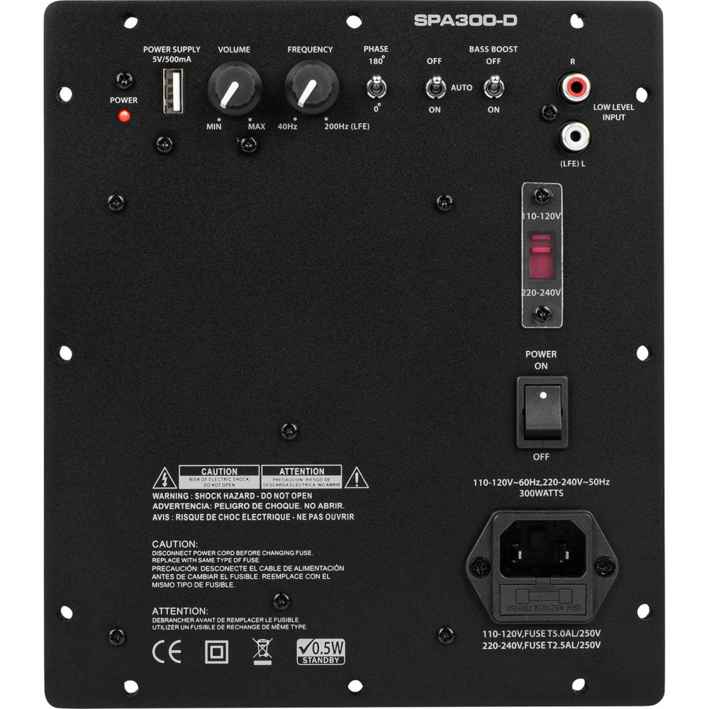 Dayton Audio SPA300-D, 300W inbyggnadsförstärkare för bas