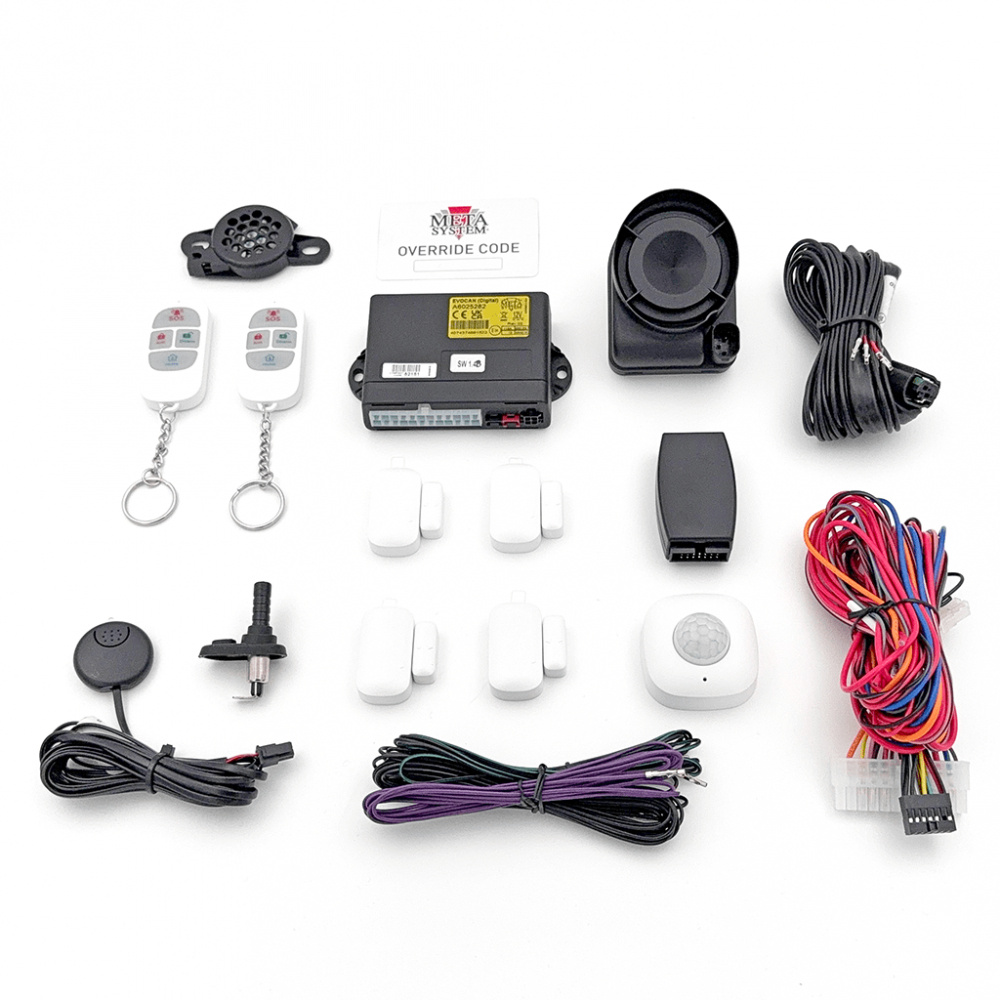 MetaSystem EVOCAN-CAMP, hälytys, jossa on 4 magneettikytkintä ja 1 liiketunnistin