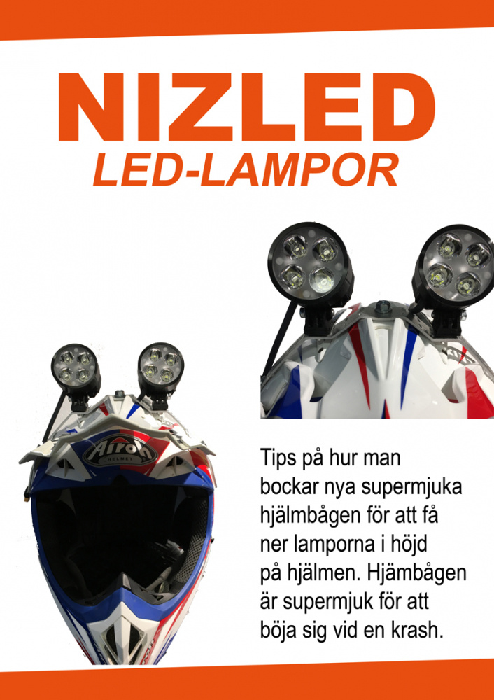 NIZLED LED-hjälmkit elit med E406k utan fläkt kallvit gen3, 3XE40 (120w med 5g lins) utan batteri