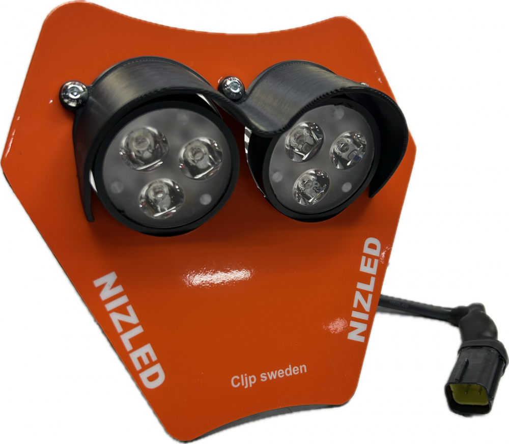 Dubbelljus kallvit 70w KTM 2024-, orange dekal, 2xE306k NIZLED