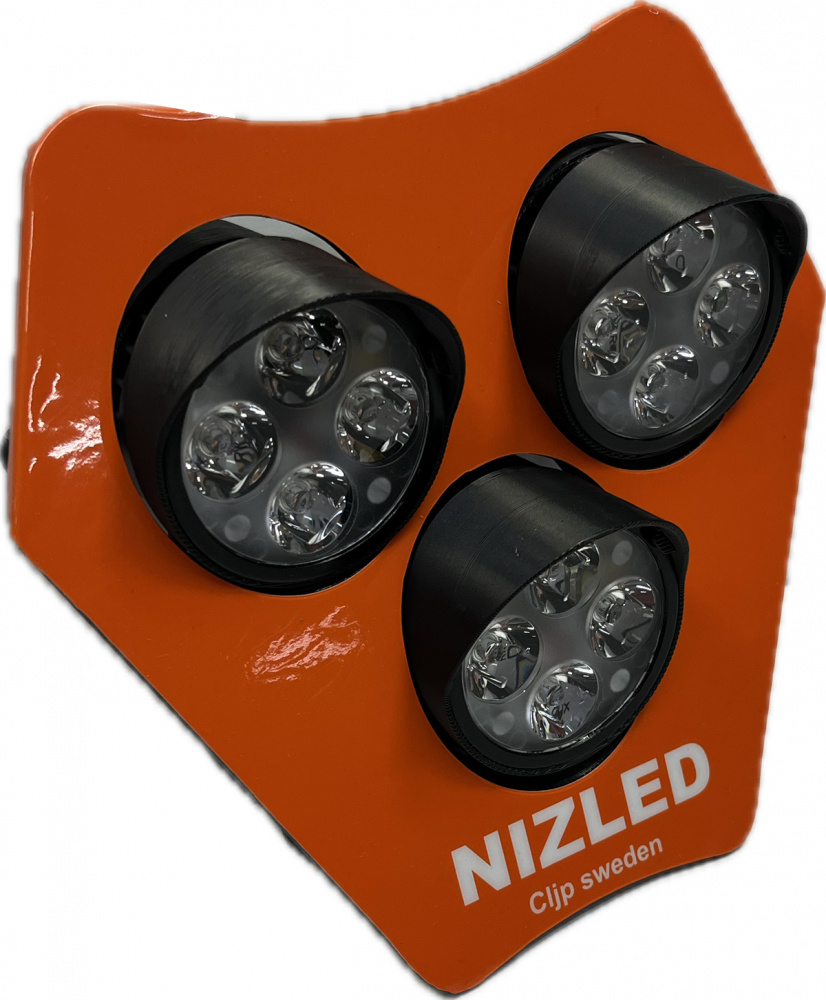 Trippel lampfäste 120w KTM 2024-, orange, varmvit, 3xE405k NIZLED
