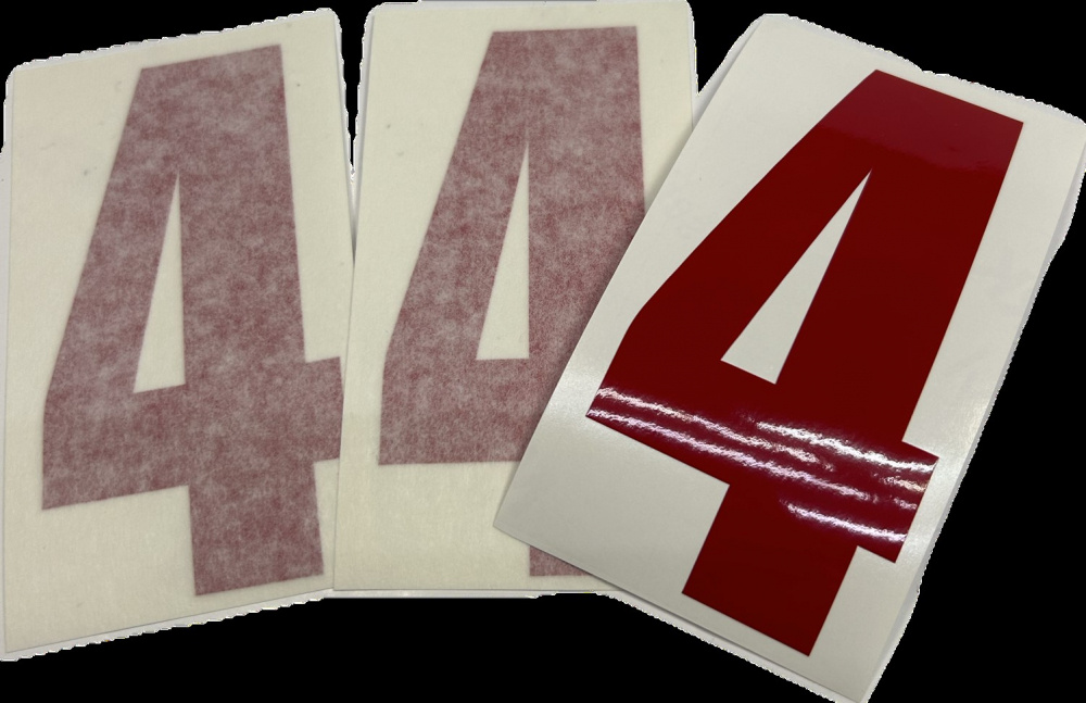 Nizled siffer dekal röd 4 10x5cm