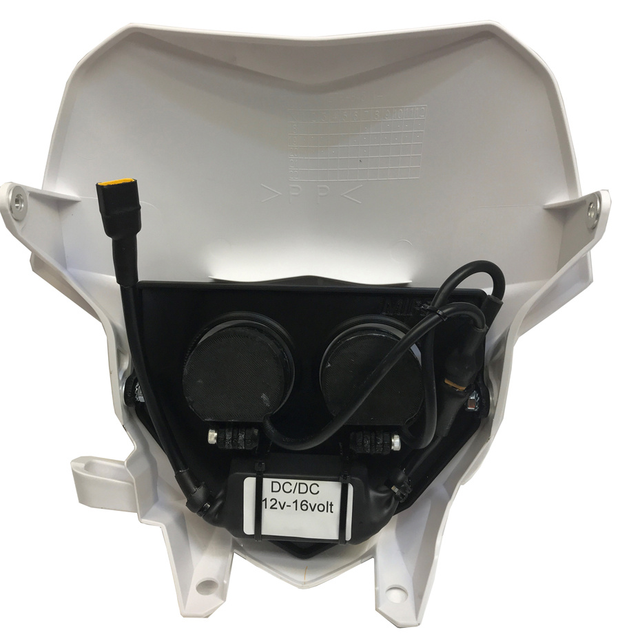 Dubbel lampkåpa kallvit 80w, Yamaha WR 2019-2025, vit, 2xE406k fläktlös