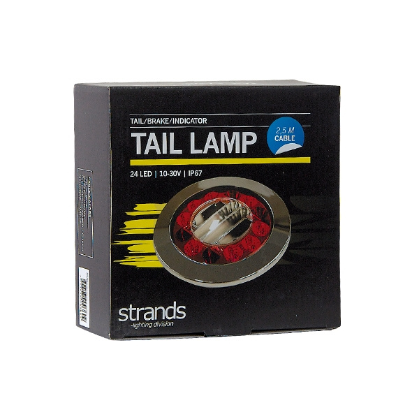 Strands Red Eye Takavalo Tak/Jarru/Indikaattorit, 24 LED 10-30V. 2,5M Kaapeli.