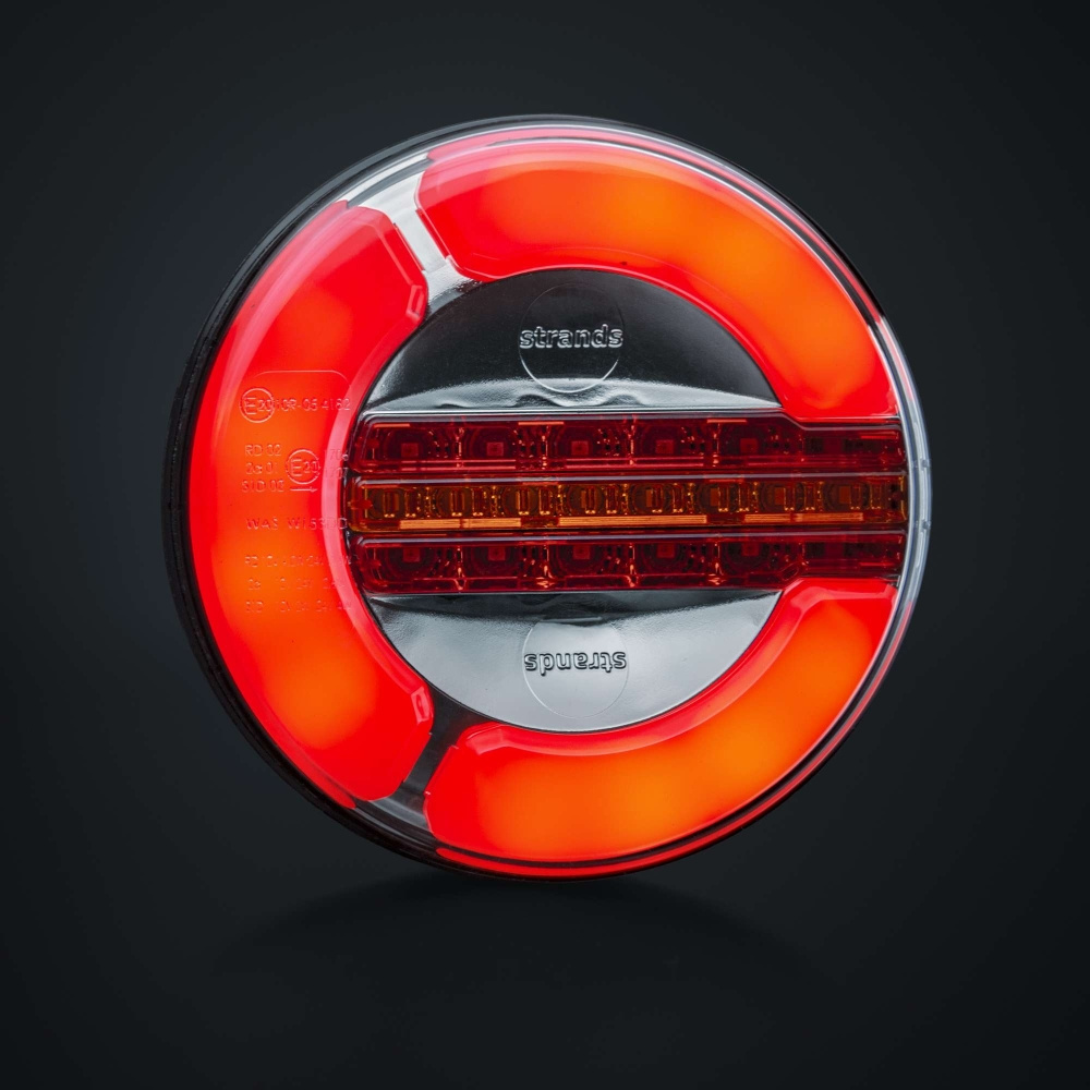 Strands Takolamppu LED 3 Kammiota 12-24V, 142 mm halkaisija. Takavalo/Hidastin/Dynamiikkavalo. Vilkku