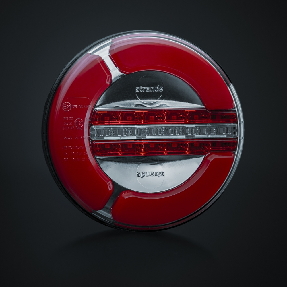 Strands takavalo LED 3-kammio 12-24V, 142 mm halkaisija Pos/Back/Dimm