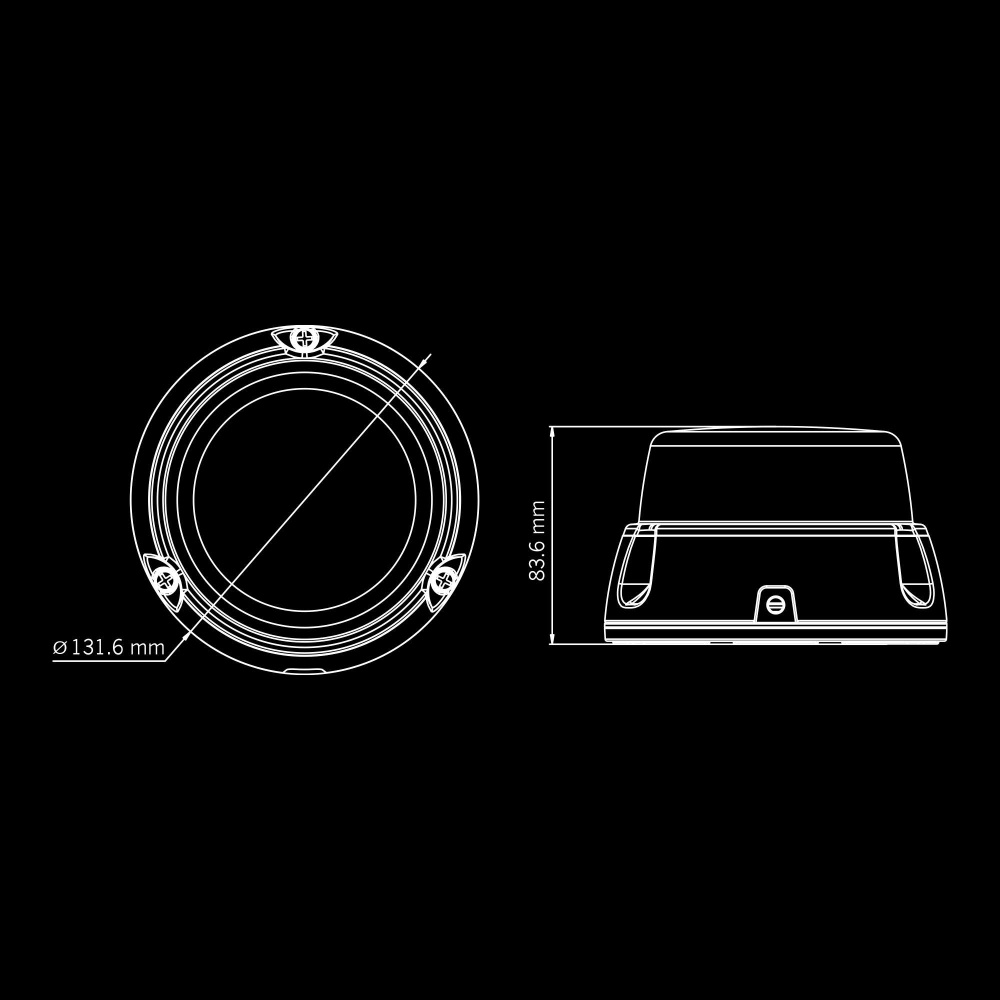 Strands Freedom Lighthouse Pyörivä varoitusvalo 130Mm Tasoasennus