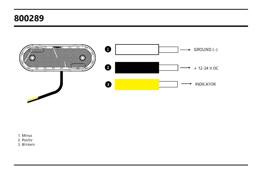 Strands Sivumerkki/Heilurit LED 12-24V IP68 E-merkattu, Mukaan lukittava kiinnike ja heijastin. Heilurit vaihtuvat